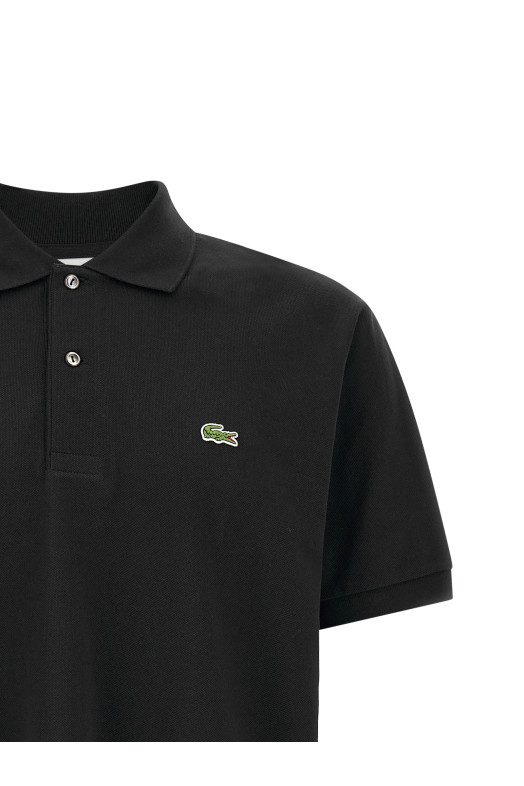 Logo patch polo shirt Black