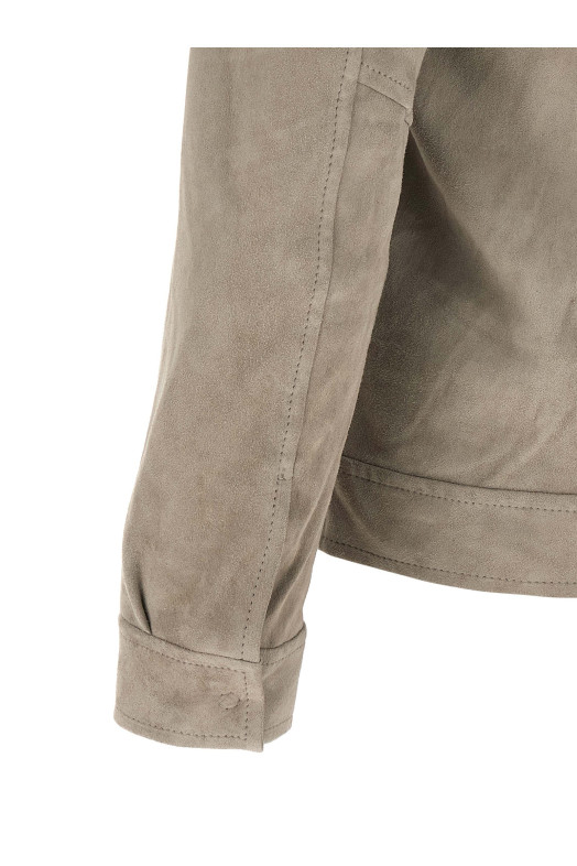 Suede jacket Gray