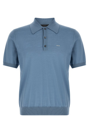Superfine wool polo shirt BLUE