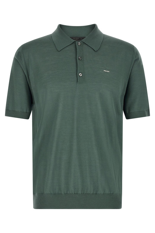Superfine wool polo shirt Green