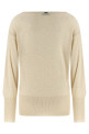 Lamé and sequin yarn sweater Beige
