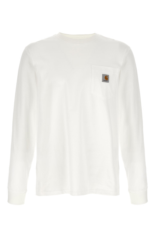 'L/S Pocket' T-shirt White
