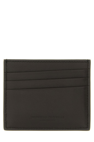 Logo card holder Brown