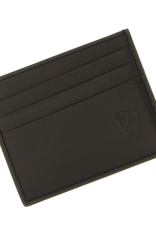 Logo card holder Brown