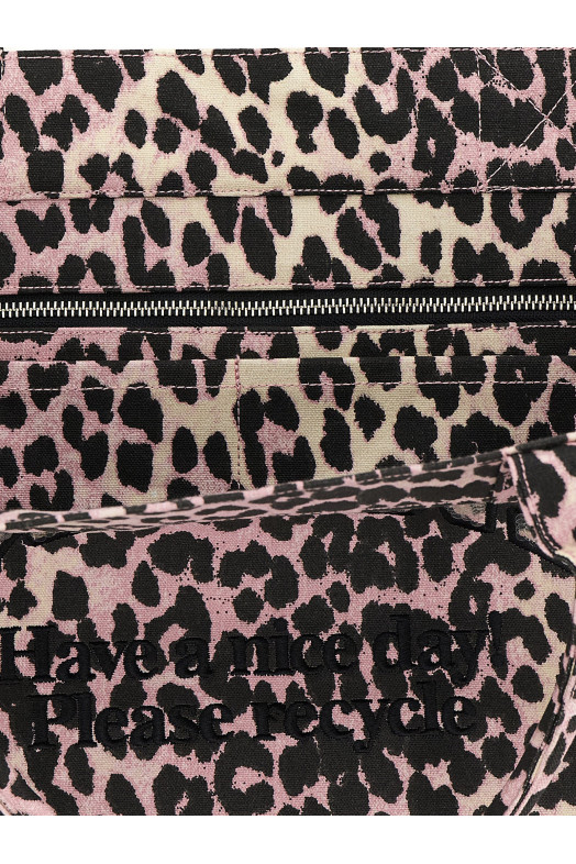 'Leopard Medium Tote' shopping bag Pink