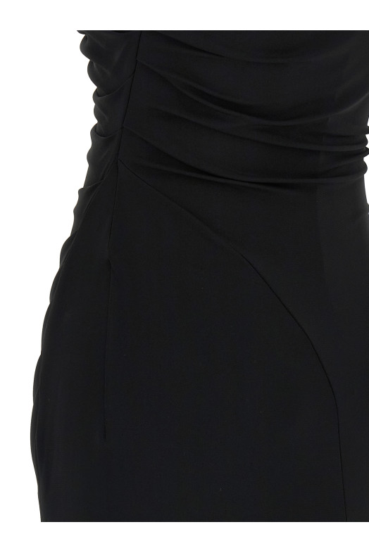 Jewel shoulder dress Black