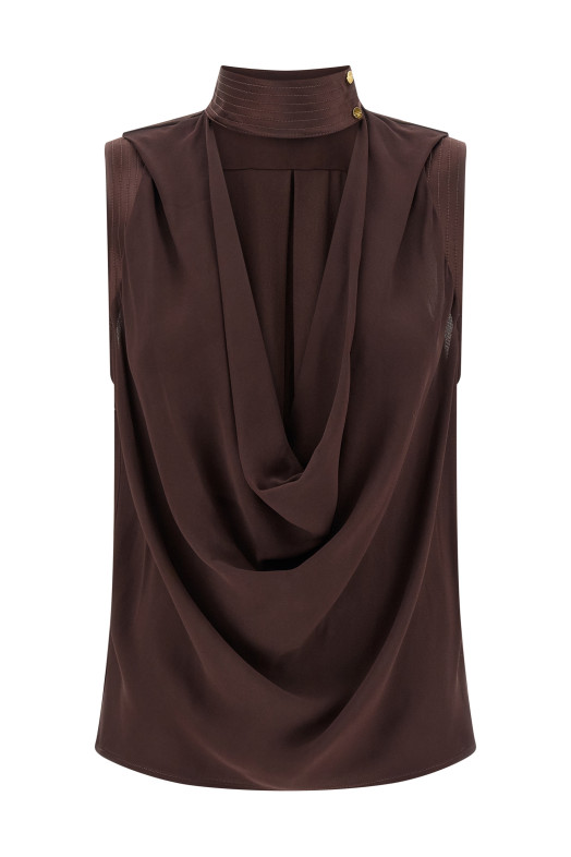 Draped top Brown