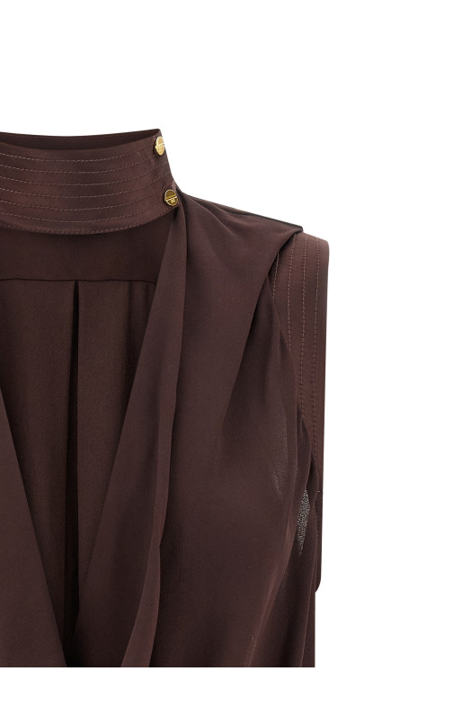 Draped top Brown