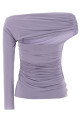 Asymmetrical neckline top Purple