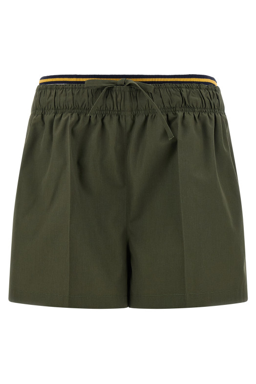 Double layer elastic shorts Green