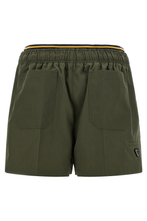 Double layer elastic shorts Green