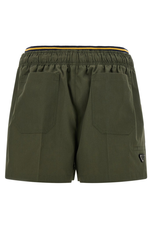Double layer elastic shorts Green