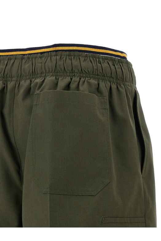 Double layer elastic shorts Green