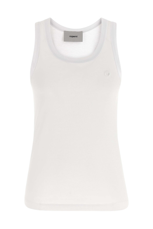 Logo embroidery tank top White