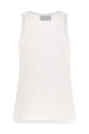 Logo embroidery tank top White
