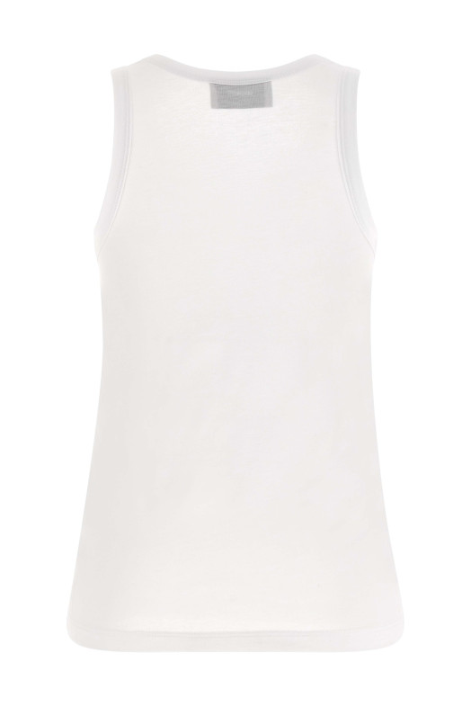Logo embroidery tank top White