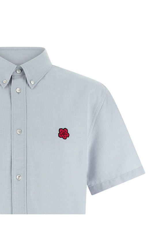 'Boke Flower Crest' shirt BLUE