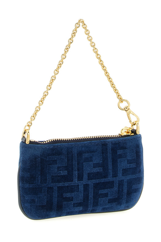 FF mini denim pouch Blue