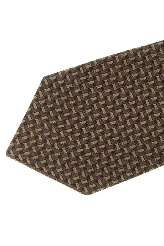 Texture Silk tie Brown