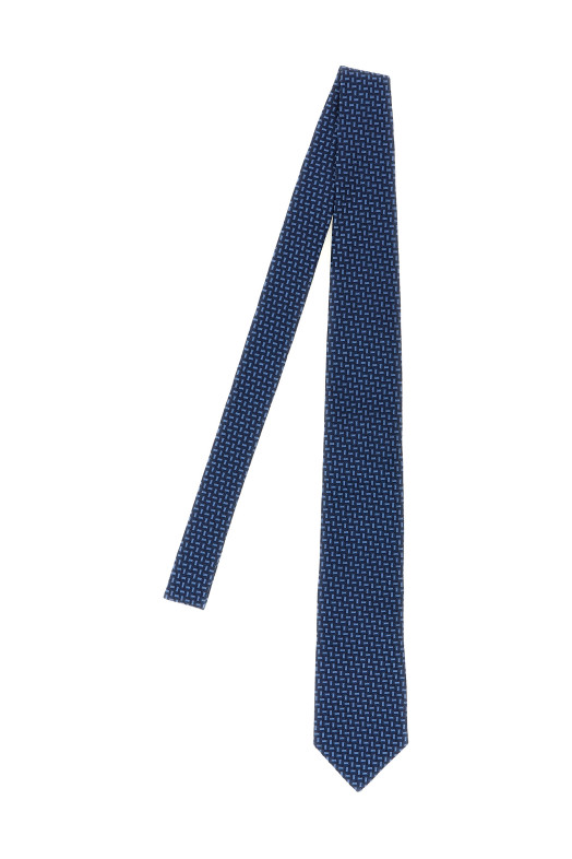 Texture Silk tie Blue