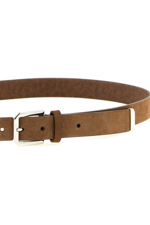 Braided leather belt Brown