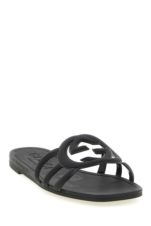 'Incrocio GG' sandals - 'Gucci Lido' line Black