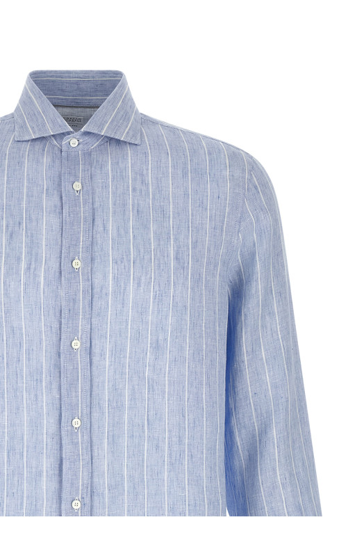 Striped linen shirt BLUE