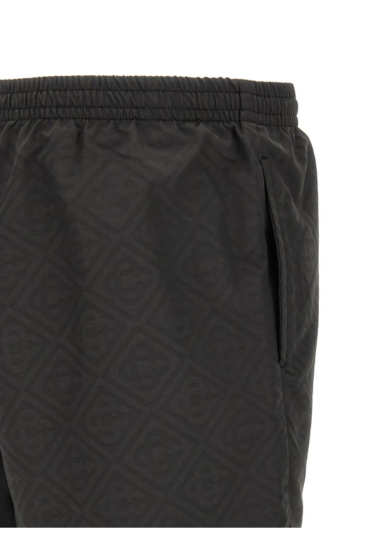 Jacquard logo swimsuit Black