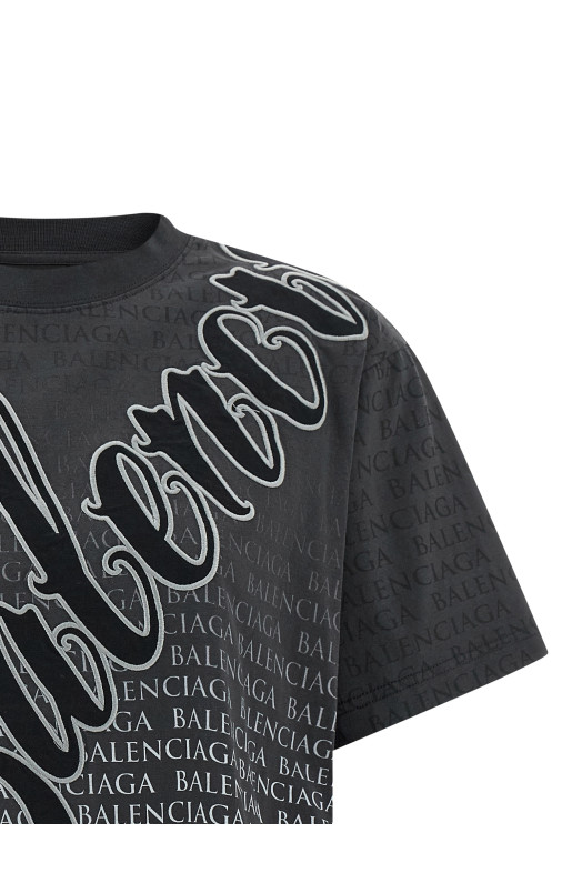 'Cursive' T-shirt Black
