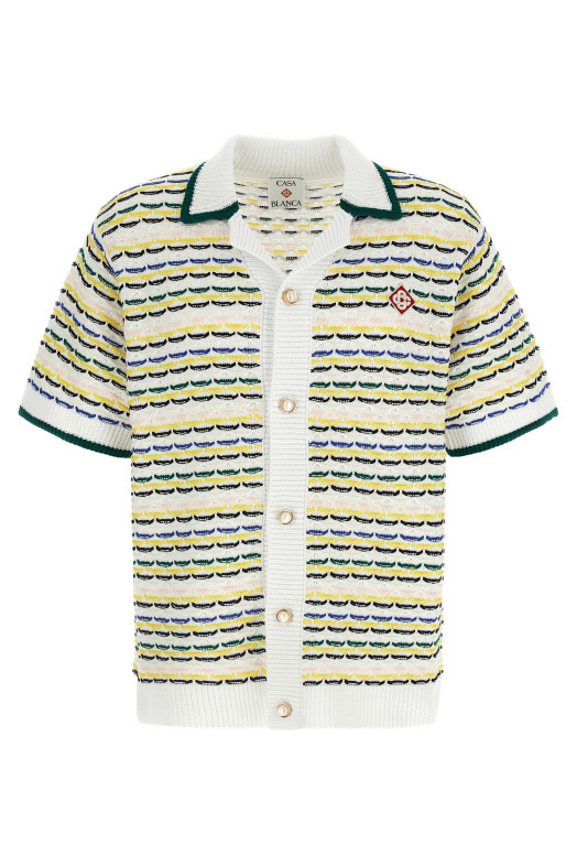 'Tuck Stitch Short Sleeve' shirt Multicolor