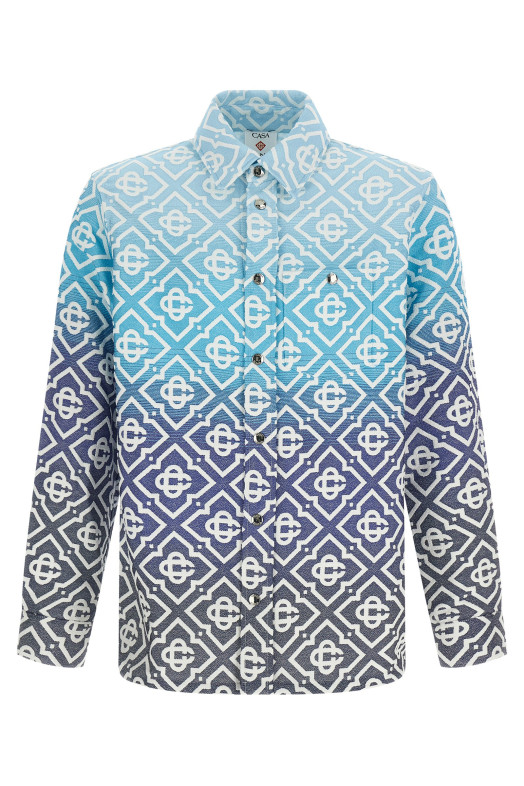Shacket 'Monogram Gradient Jacquard' Blue