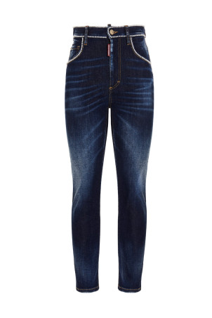 'High Waist Cropped Twiggy Jean’ jeans Blue
