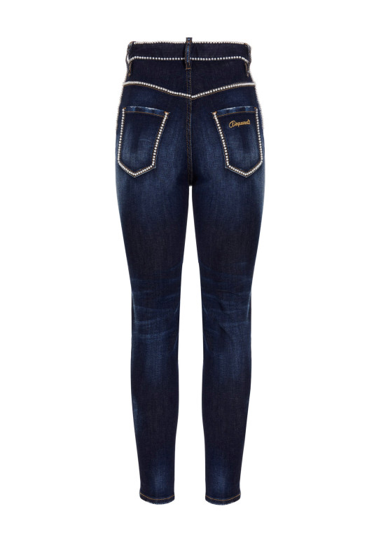 'High Waist Cropped Twiggy Jean’ jeans Blue