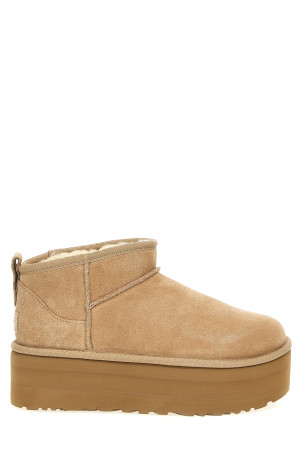 'Classic Ultra Mini Platform' ankle boots Beige