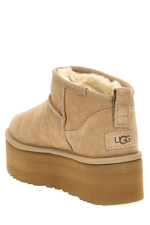 'Classic Ultra Mini Platform' ankle boots Beige
