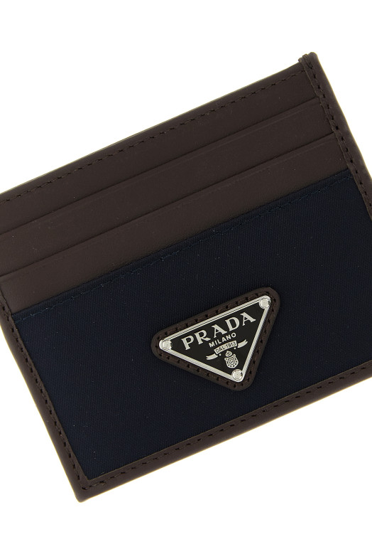 Nylon leather cardholder Blue