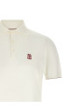 Logo embroidery polo shirt White