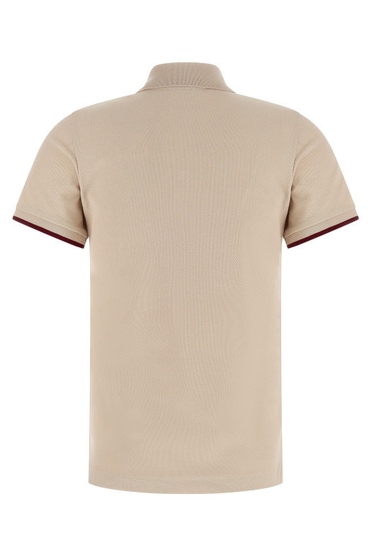 Logo patch polo shirt Beige