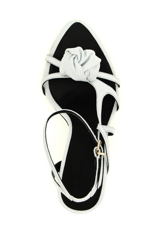 'Leather Knot' sandals White