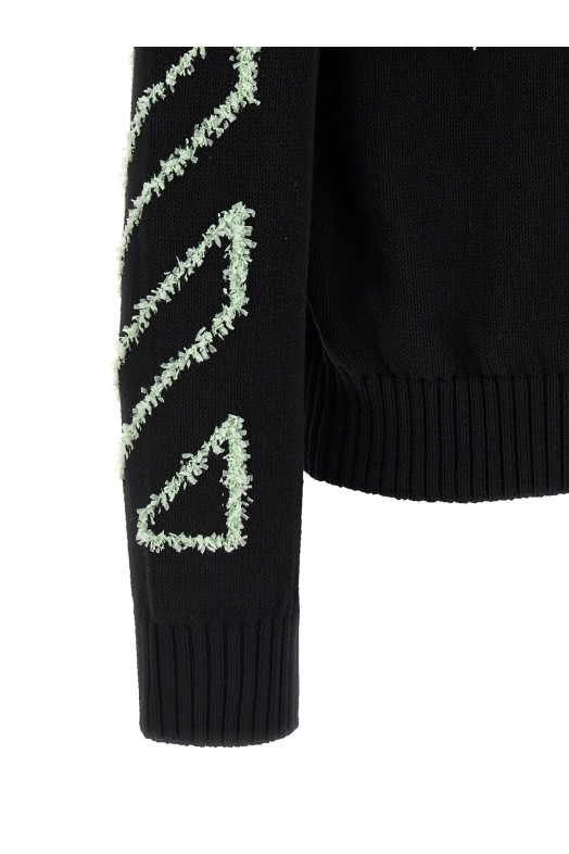 'Diag Outline' sweater Black