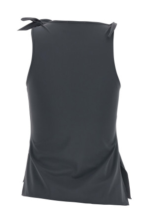 'Asymmetric Flower' top Gray