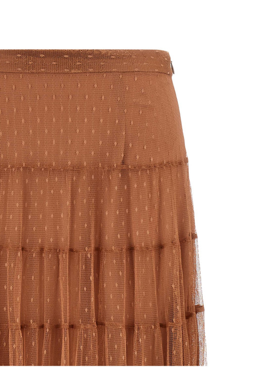 Tulle plumetis skirt Brown