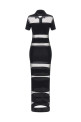 'Striped Sheer Polo' dress Black