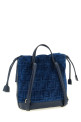 FF flocked denim backpack Blue