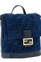 FF flocked denim backpack Blue