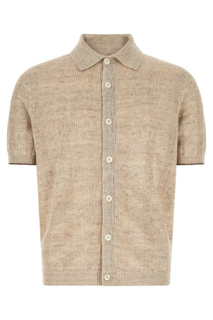 Operated ribbed shirt Beige