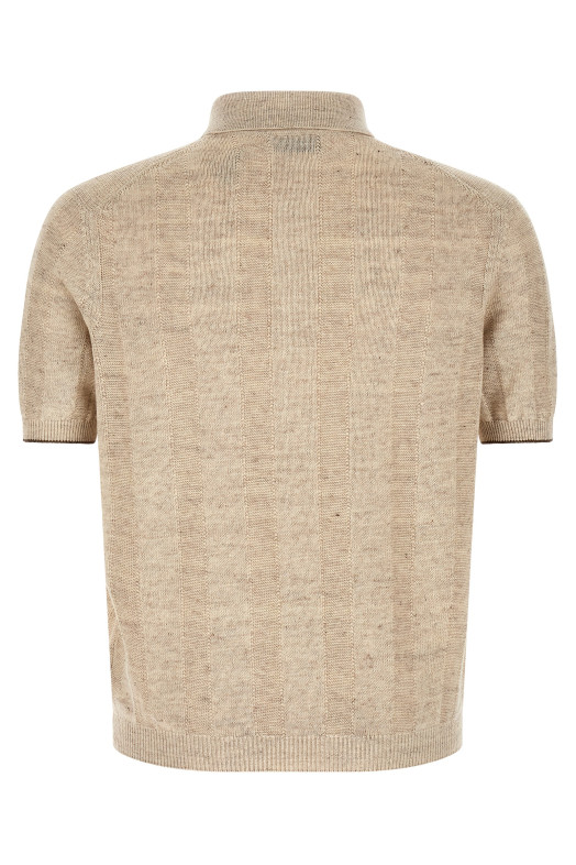 Operated ribbed shirt Beige