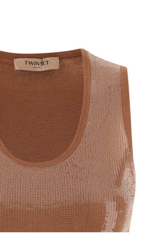 Sequin top Brown