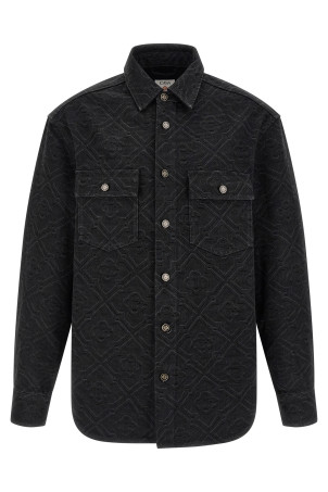 'Laser Monogram Denim' overshirt Black