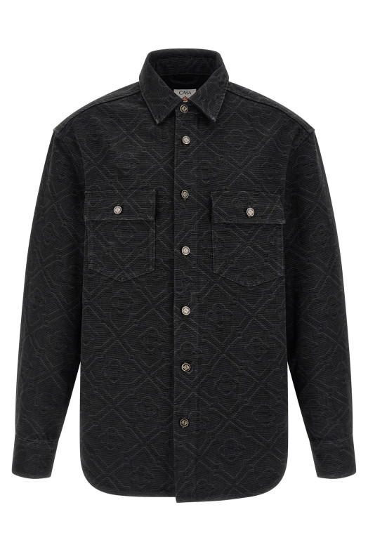 'Laser Monogram Denim' overshirt Black